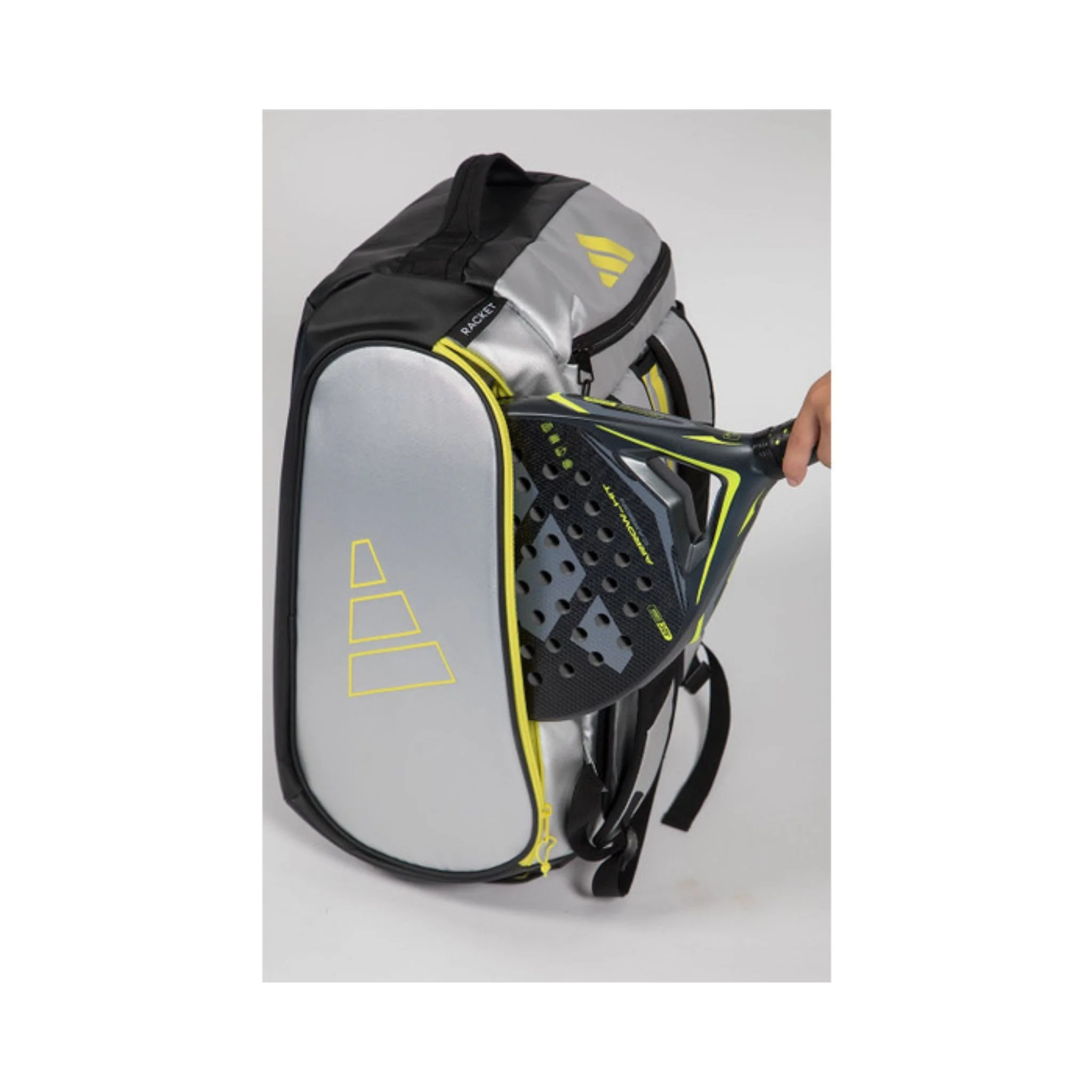 Adidas Tour Racketbag Silver/lime 2026 - Image 4