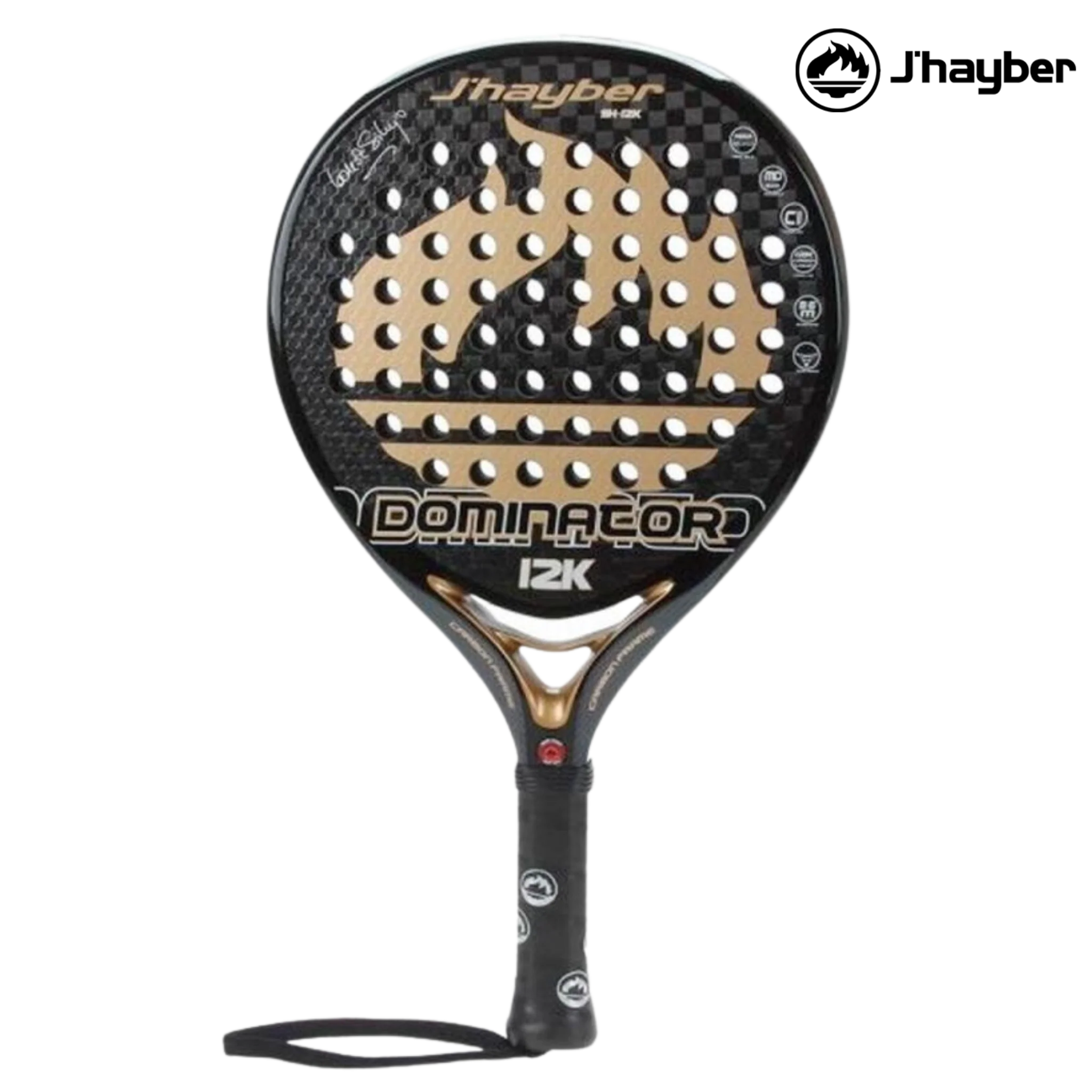 J'hayber Dominator 12K Black/Gold | Padel Racket