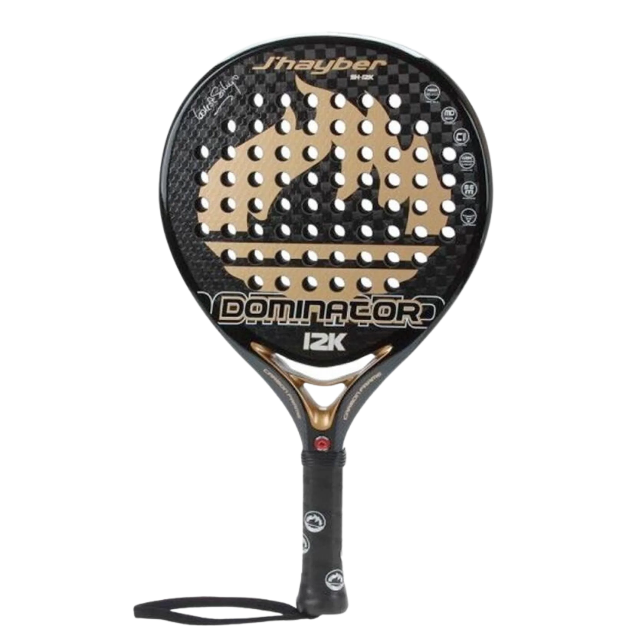 J'hayber Dominator 12K Black/Gold | Padel Racket - Image 2